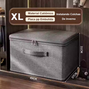 Caixa grande de armazenamento com zíper para roupas e cobertores P/M/G