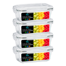 Conjunto Potes Vidro Hermético Mantimentos Marmita 640ml